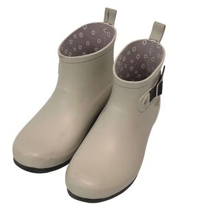 Chooka Downtown Shortie Rubber Buckle Ankle Rain Boots‎ Women's US 8 EU 39 Stone